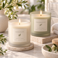Aurora Diamond Cut Marble Shade Luxury Scented Candle Jar (Pack of 2)